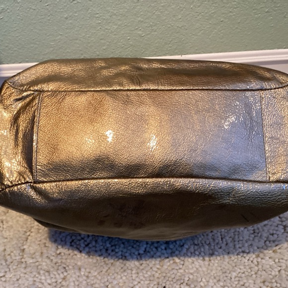 COACH Madison Tribeca Metallic Gold Leather Patent Chain Tote Purse RARE 15373 - Picture 7 of 13